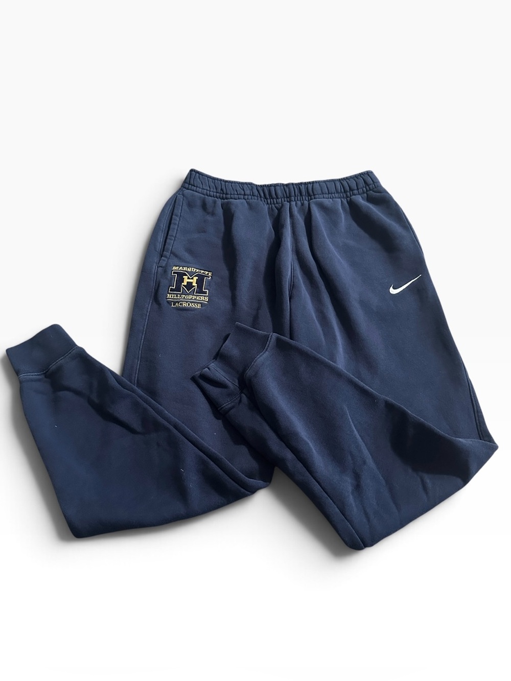 Nike Marquette LaCrosse Navy Blue Joggers Sweatpants Mens Medium